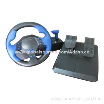 New design PC racing games steering wheel with shock, various colors